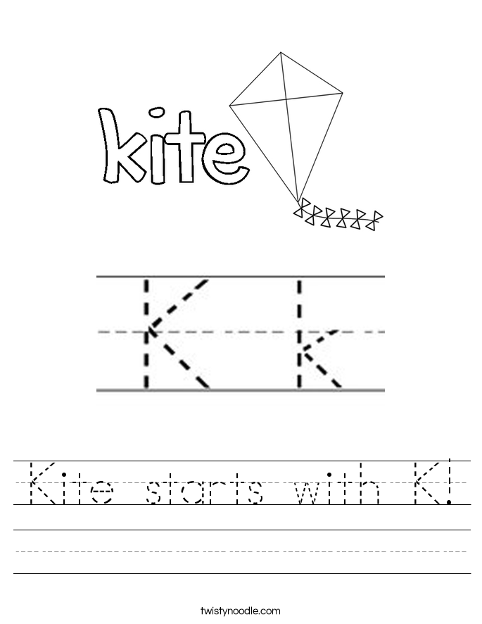 Kite starts with K! Worksheet