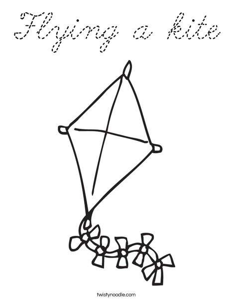 Kite with Bows Coloring Page