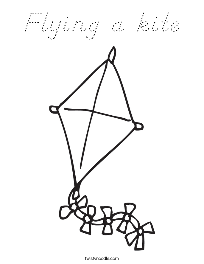 Flying a kite Coloring Page