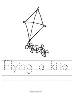 Flying a kite Handwriting Sheet