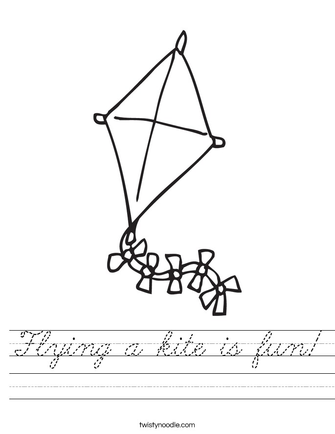 Flying a kite is fun! Worksheet