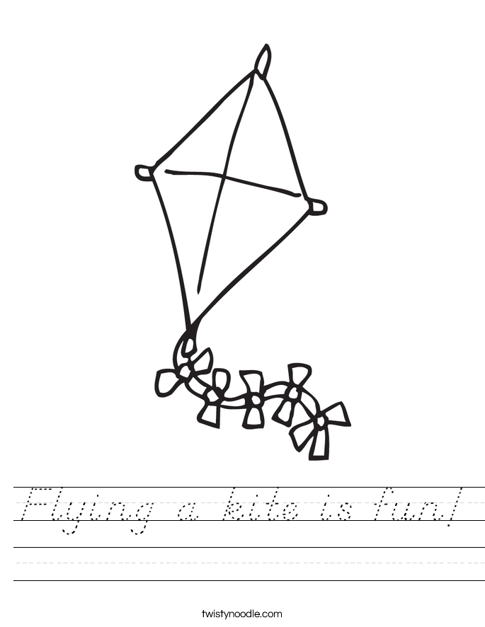 Flying a kite is fun! Worksheet