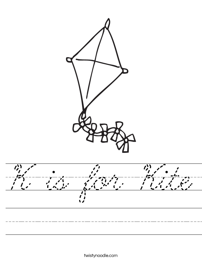 K is for Kite Worksheet