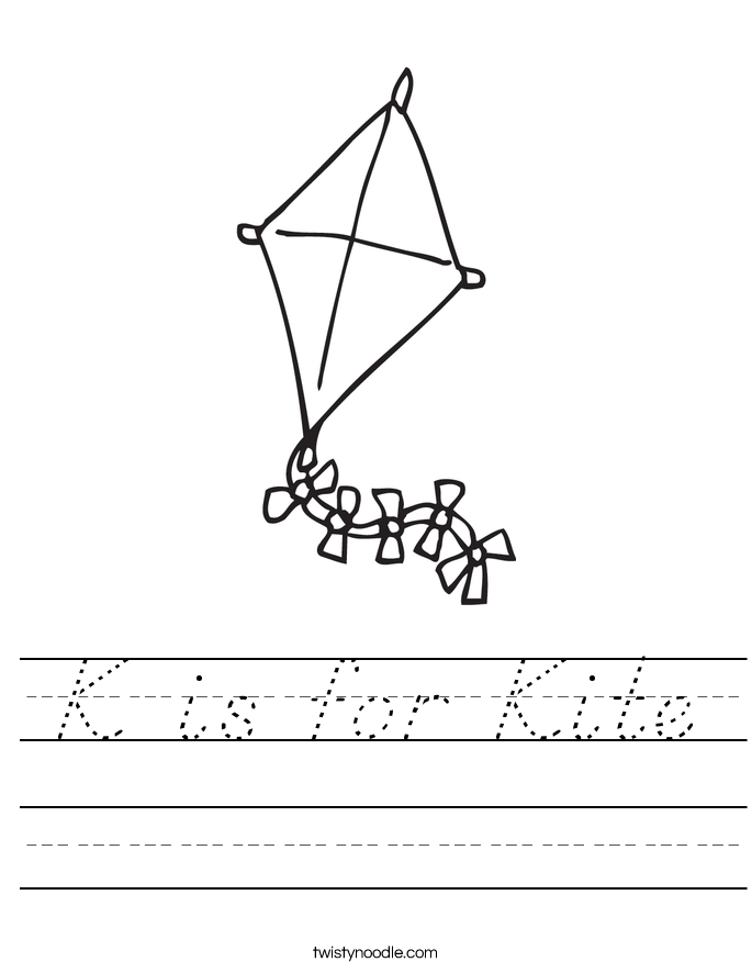 K is for Kite Worksheet