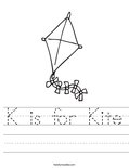 K is for Kite Worksheet