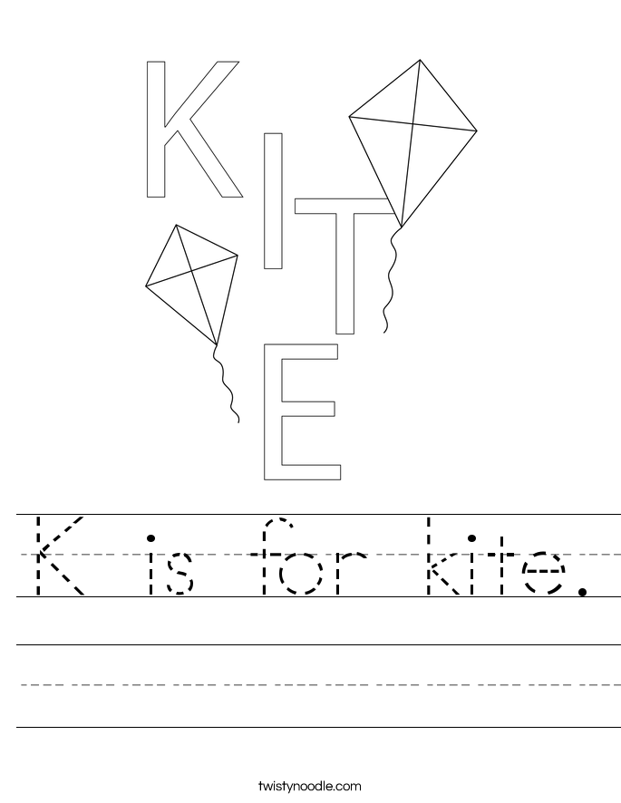 K is for kite. Worksheet