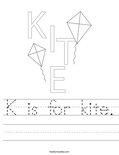 K is for kite. Worksheet