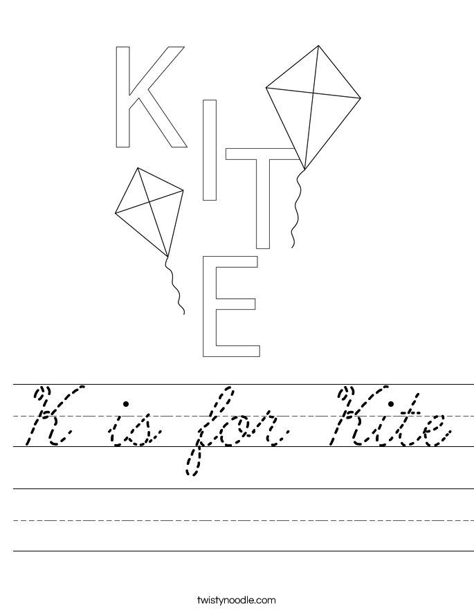 K is for Kite Worksheet