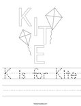 K is for Kite Worksheet