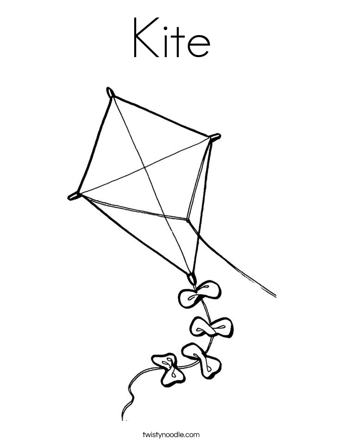 Kite Coloring Page - Twisty Noodle