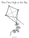 Kite Flies High in the Sky Coloring Page