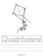 Quadrilateral Handwriting Sheet