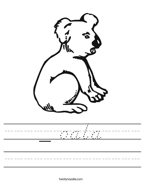 Koala Bear Worksheet