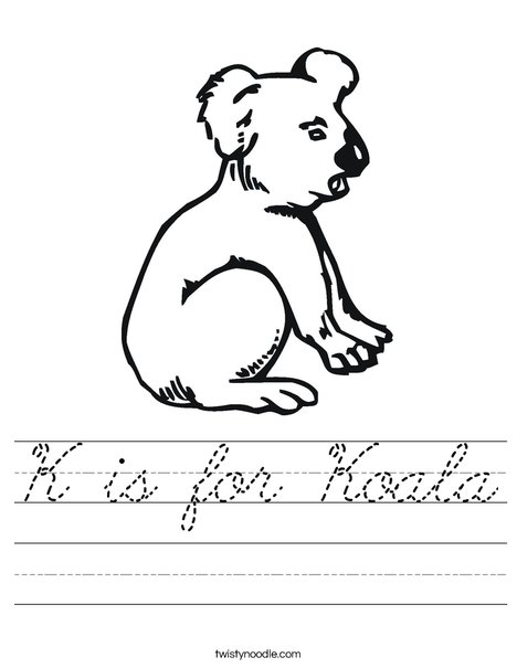 Koala Bear Worksheet