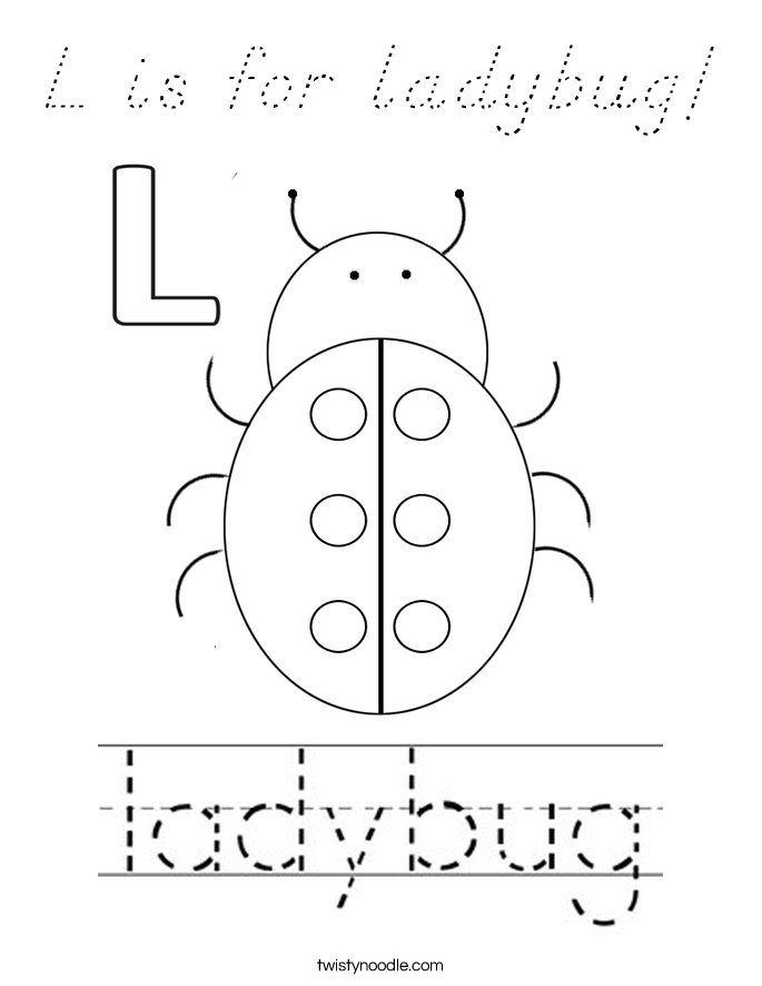 L is for ladybug! Coloring Page