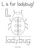L is for ladybug! Coloring Page