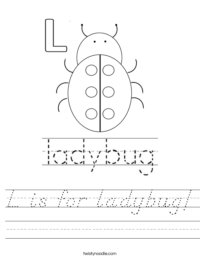 L is for ladybug! Worksheet