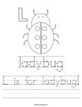 L is for ladybug! Worksheet