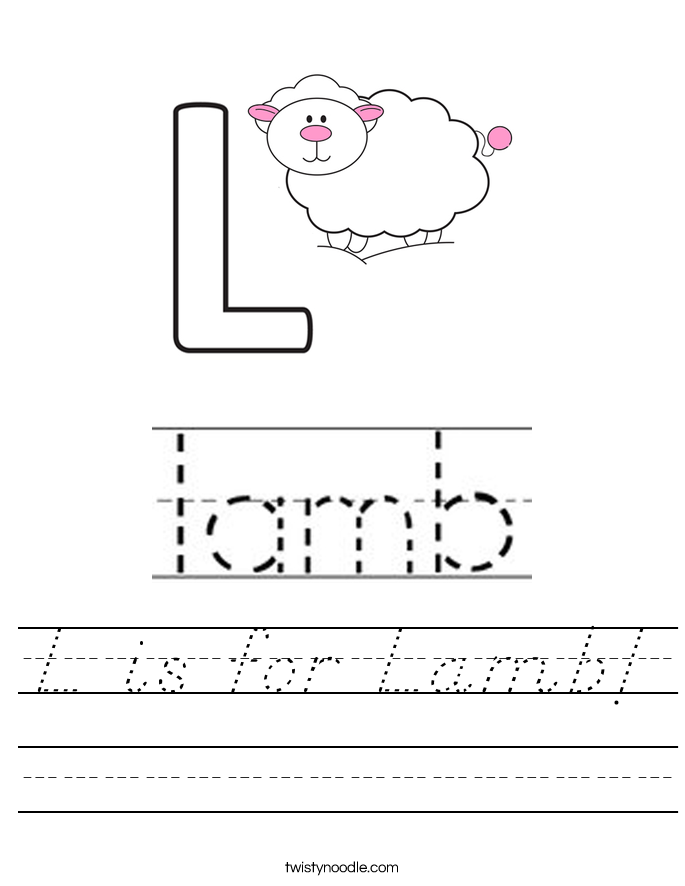L is for Lamb! Worksheet