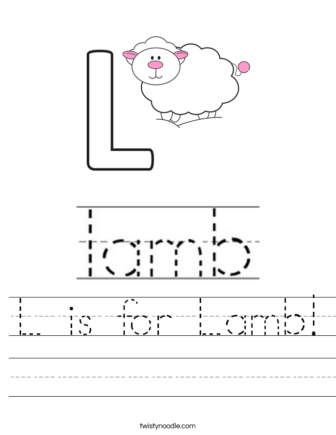 L is for Lamb! Worksheet
