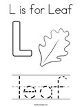 L is for Leaf Coloring Page