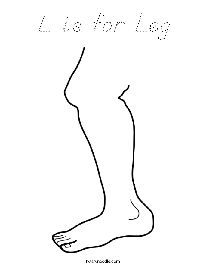 L is for Leg Coloring Page
