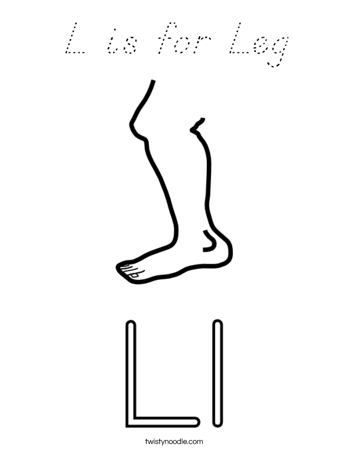 L is for Leg Coloring Page