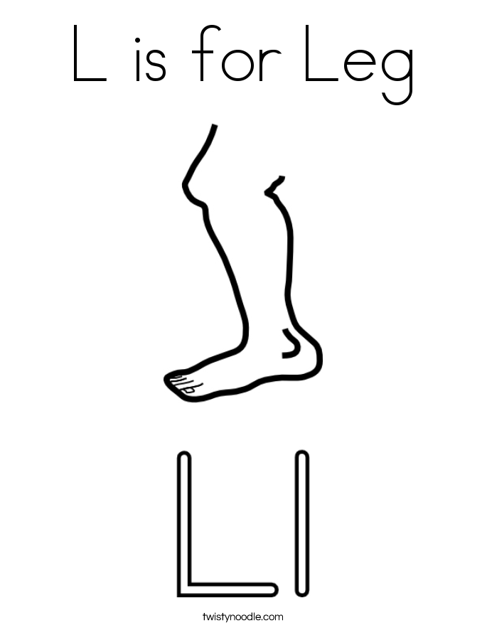 L is for Leg Coloring Page