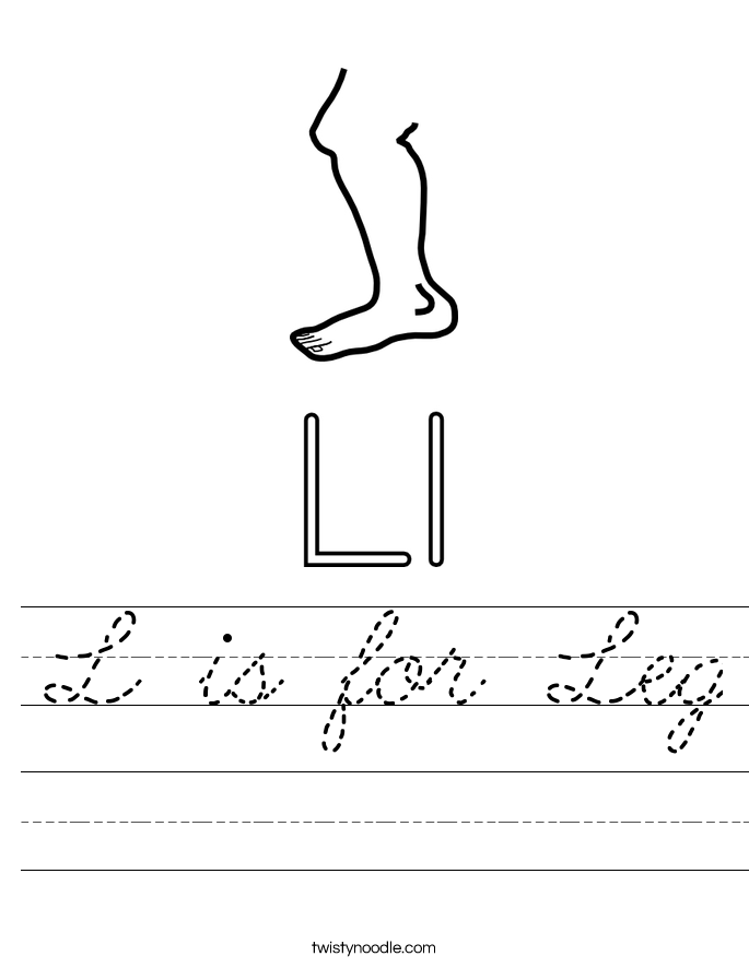 L is for Leg Worksheet