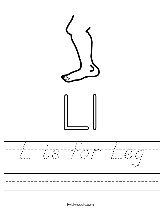 L is for Leg Worksheet