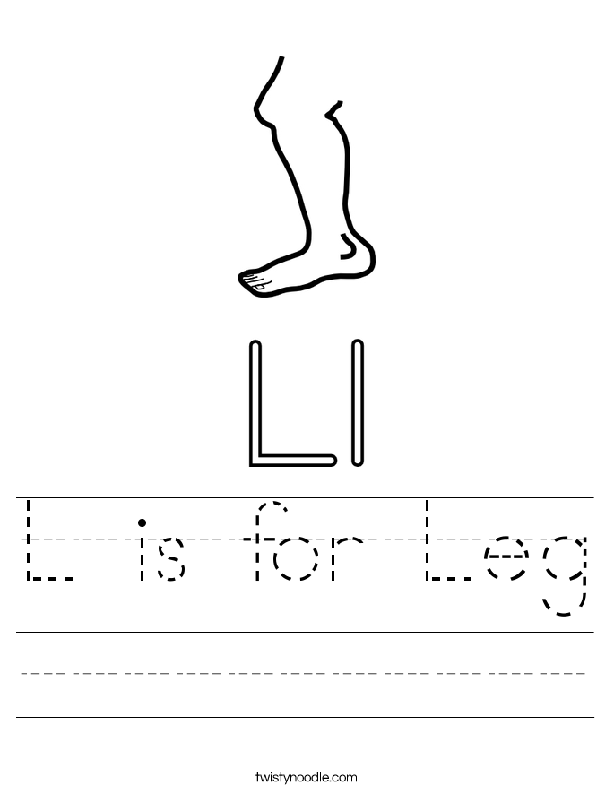 L is for Leg Worksheet