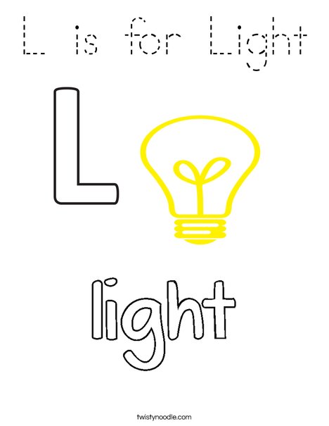 L is for Light Coloring Page