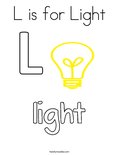 L is for Light Coloring Page