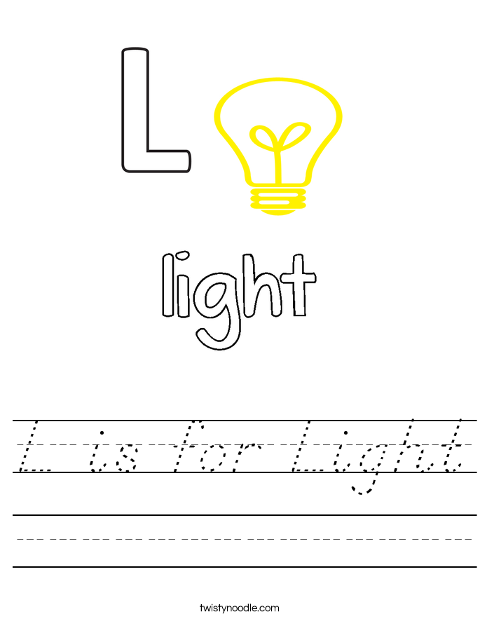 L is for Light Worksheet