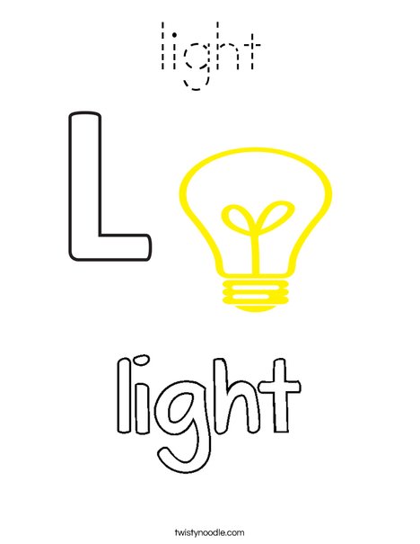 L is for Light Coloring Page