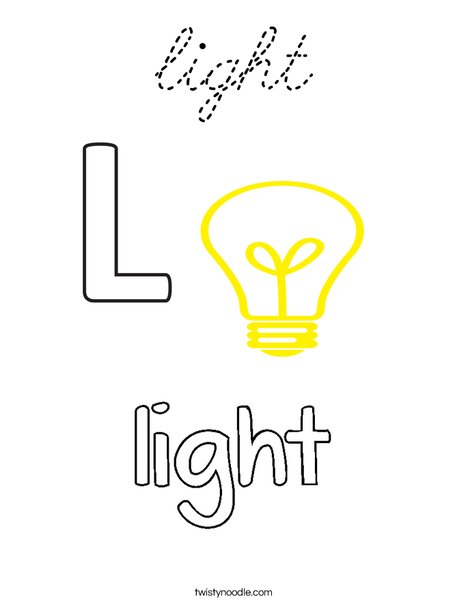 L is for Light Coloring Page