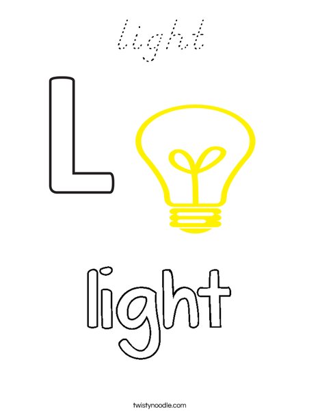 L is for Light Coloring Page