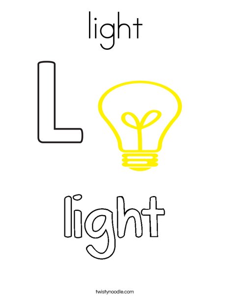 L is for Light Coloring Page