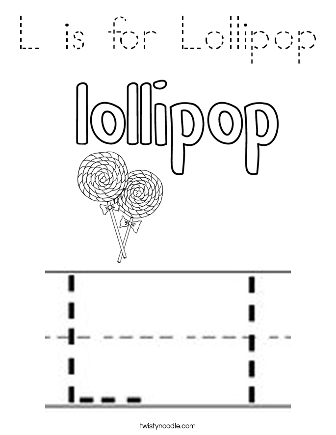 L is for Lollipop Coloring Page
