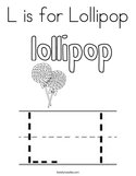 L is for Lollipop Coloring Page