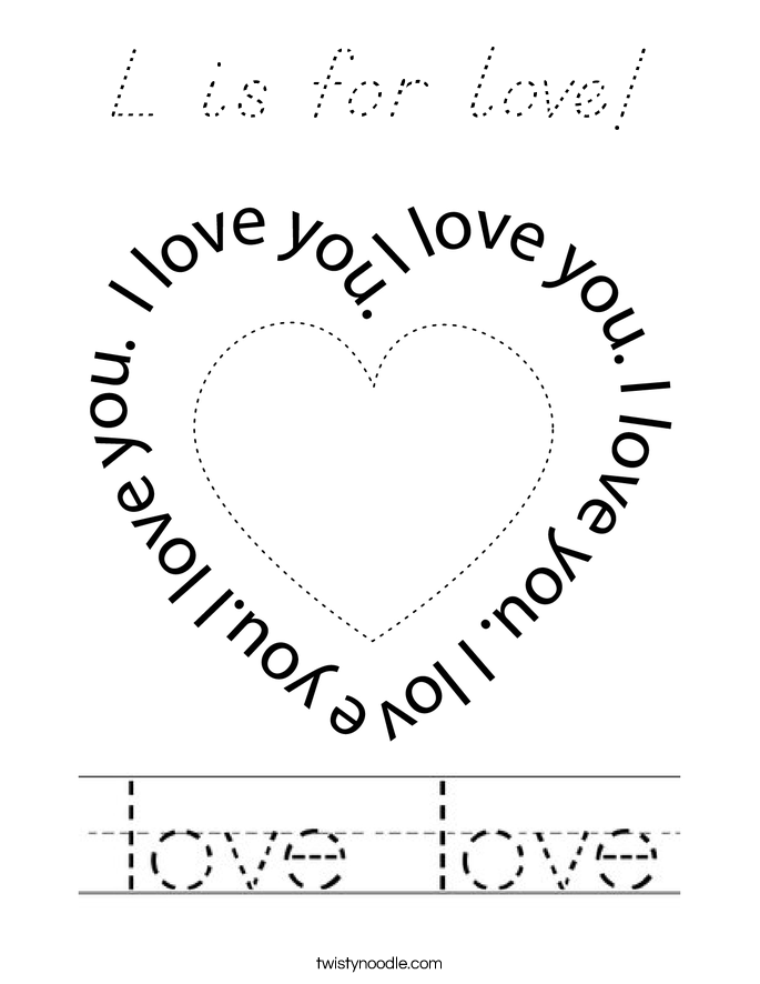 L is for love! Coloring Page
