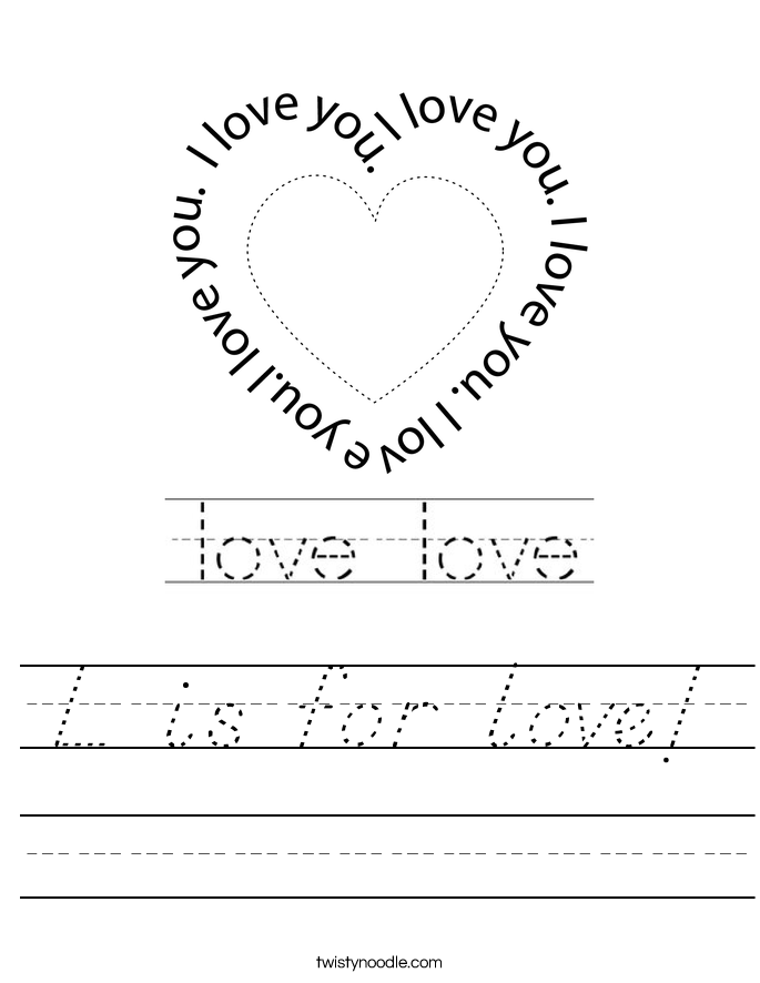 L is for love! Worksheet