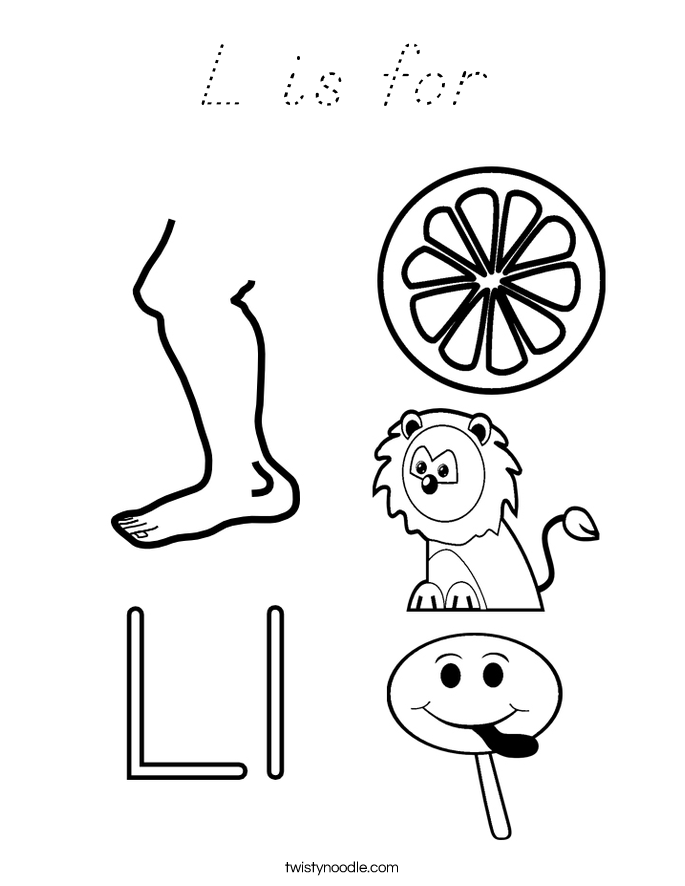 L is for Coloring Page