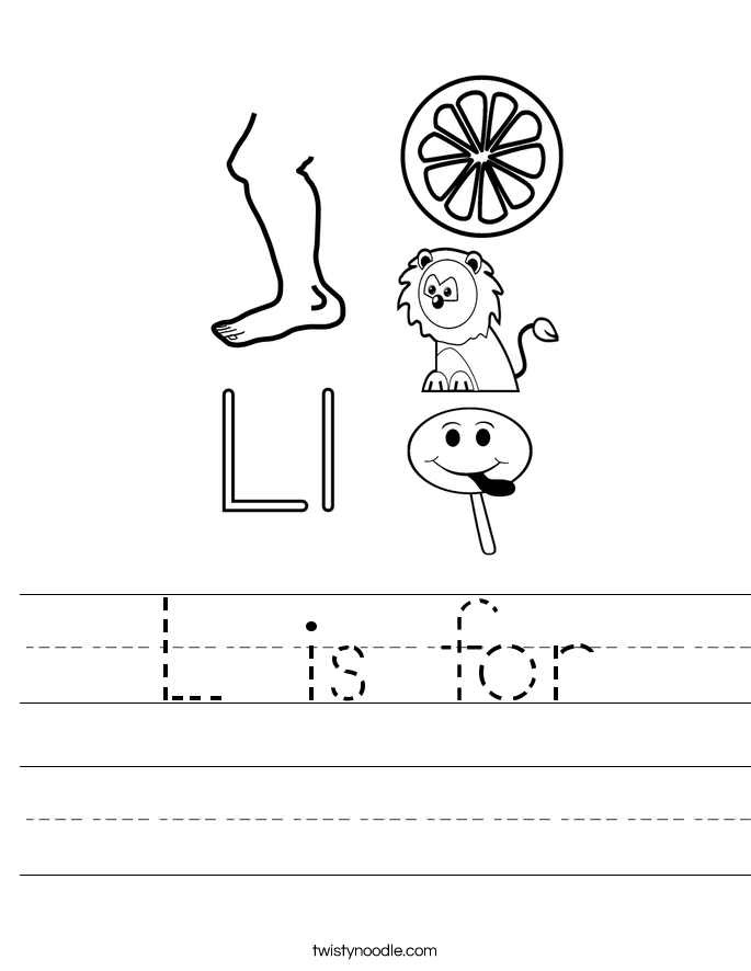 Letter L Worksheets Twisty Noodle Letter L Worksheets Twisty Noodle