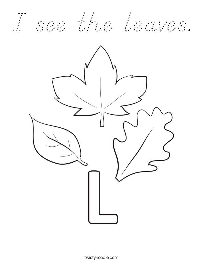I see the leaves. Coloring Page