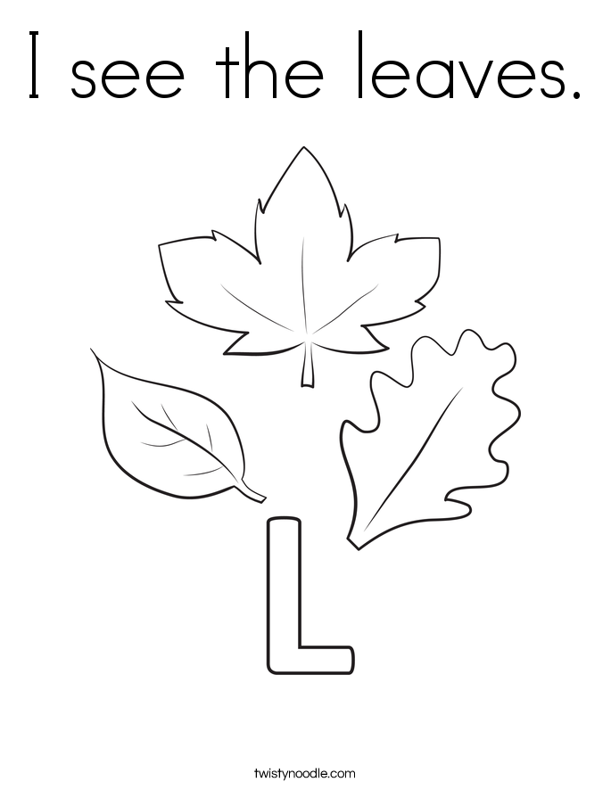 I see the leaves. Coloring Page