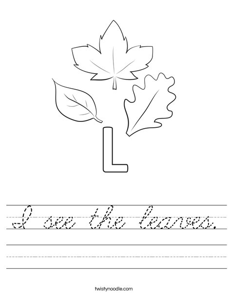 L Leaves Worksheet