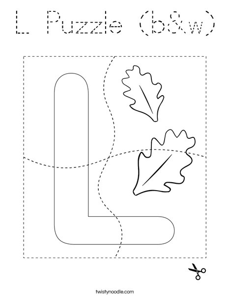 L Puzzle (b&w) Coloring Page