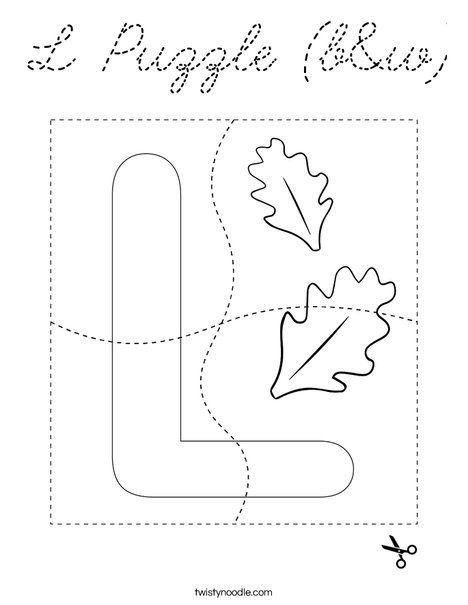 L Puzzle (b&w) Coloring Page