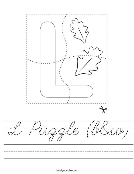 L Puzzle (b&w) Worksheet